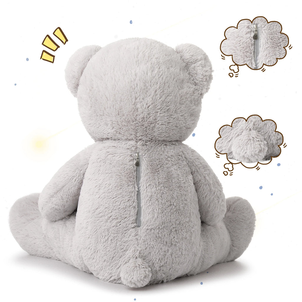 MorisMos Giant Teddy Bear Mommy and Baby Bear Soft Plush Bear Stuffed Animal for Mom and Child, 39 Inches, Gray