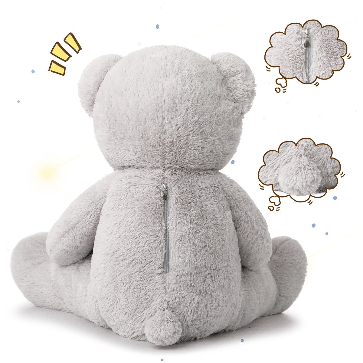 MorisMos Giant Teddy Bear Mommy and Baby Bear Soft Plush Bear Stuffed Animal for Mom and Child, 39 Inches, Gray