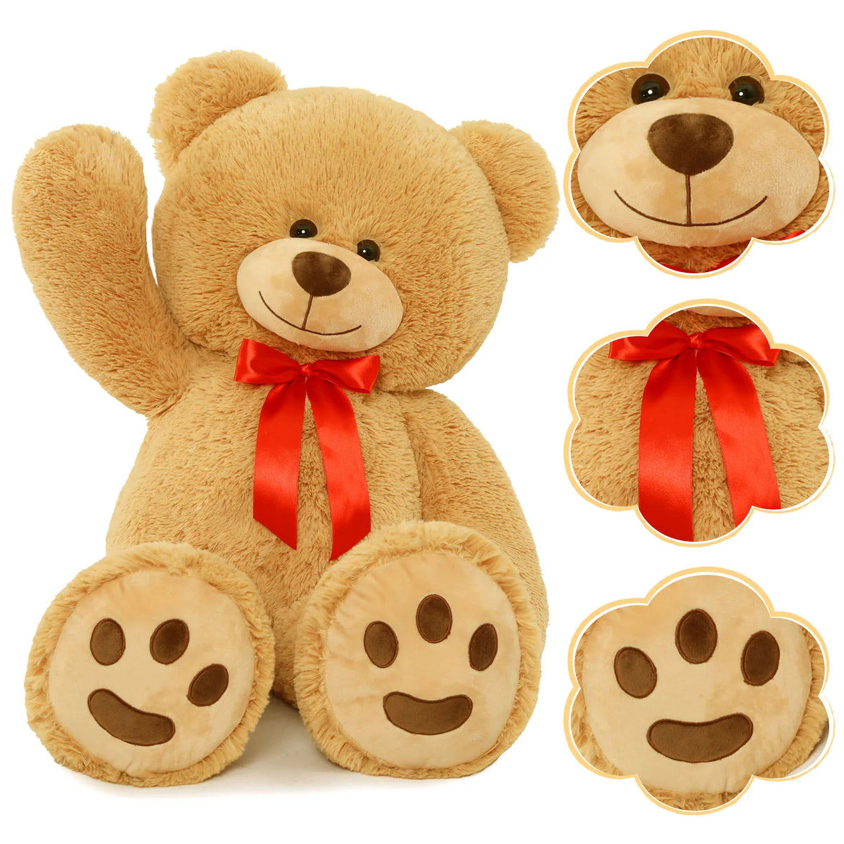 Giant Teddy Bear Stuffed Animal Plush Toy, Big Brown Teddy Bear Gift for Kids, Girlfriend, Boyfriend on Christmas, Birthd